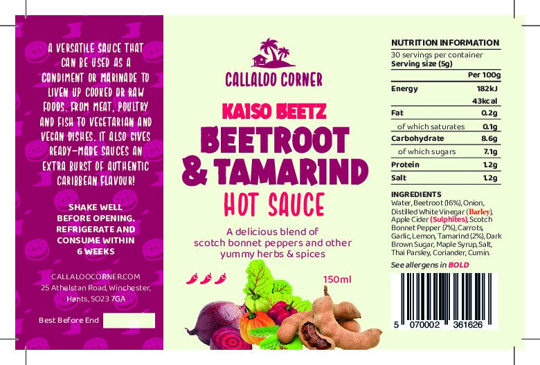 Kaiso Beetz - Beetroot & Tamarind Hot Sauce - Image 2